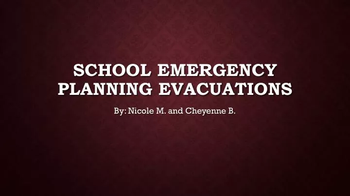 school emergency planning evacuations