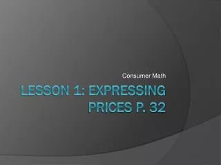 consumer math