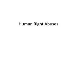 Human Right Abuses