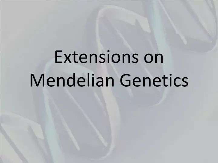 extensions on mendelian genetics