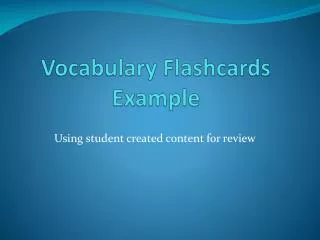 Vocabulary Flashcards Example