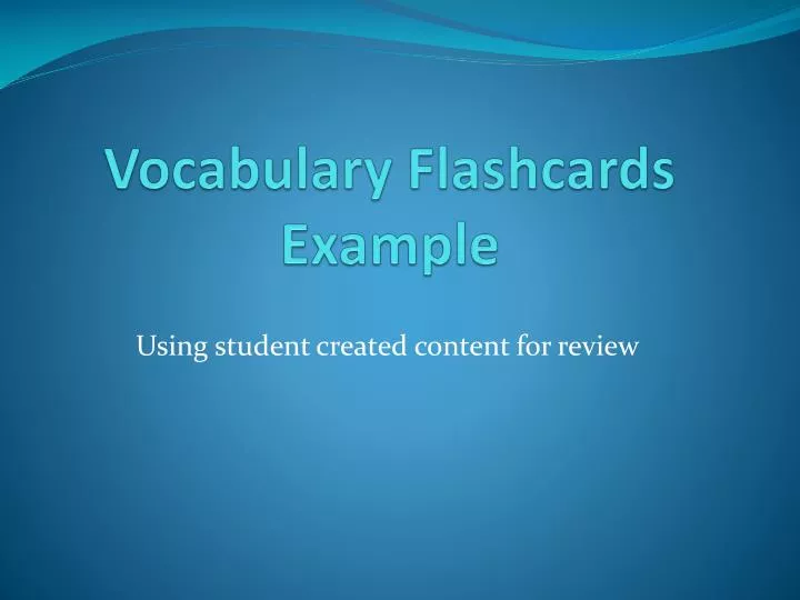 vocabulary flashcards example