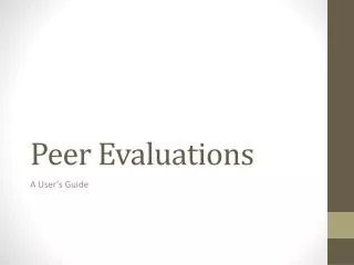 Peer Evaluations