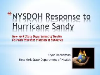 Bryon Backenson New York State Department of Health