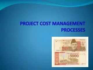 PROJECT COST MANAGEMENT PROCESSES