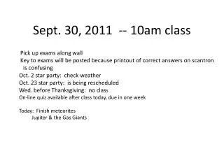 Sept. 30, 2011 -- 10am class
