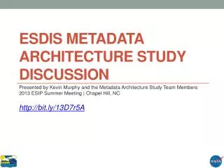 ESDIS Metadata Architecture Study Discussion