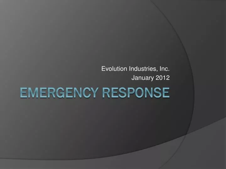 evolution industries inc january 2012