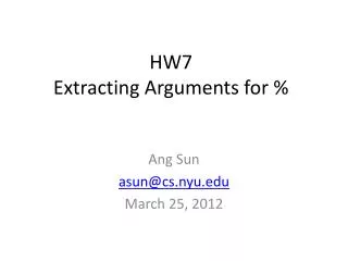 HW7 Extracting Arguments for %
