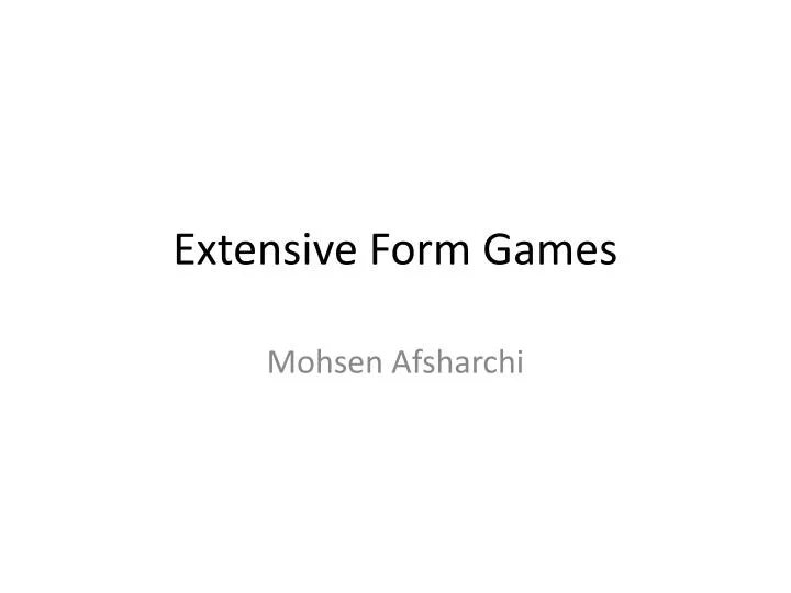 extensive form games
