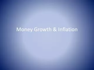 money growth inflation
