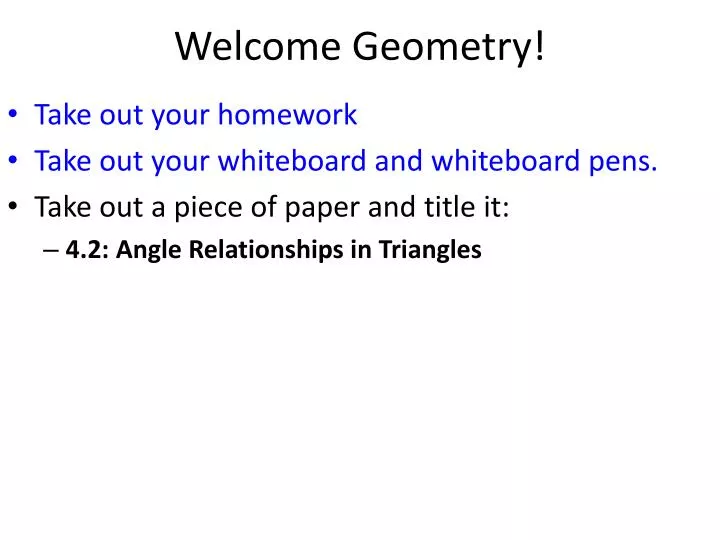 welcome geometry