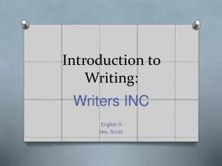 Introduction to Writing: