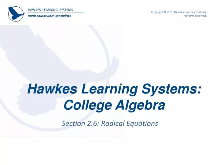 hawkes learning systems college algebra