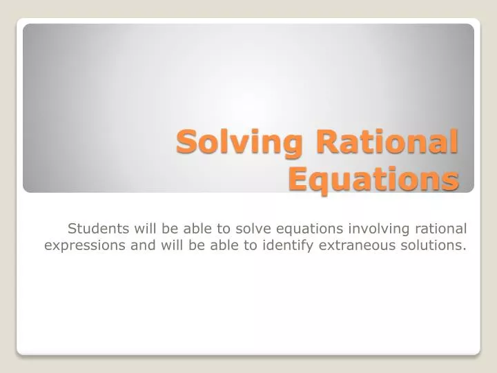 solving rational equations