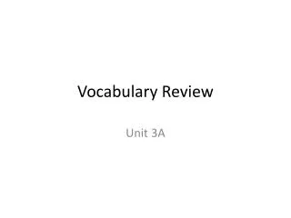 Vocabulary Review