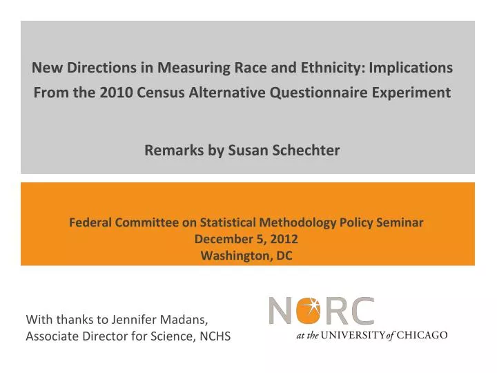 federal committee on statistical methodology policy seminar december 5 2012 washington dc