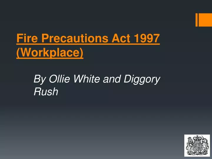fire precautions act 1997 workplace