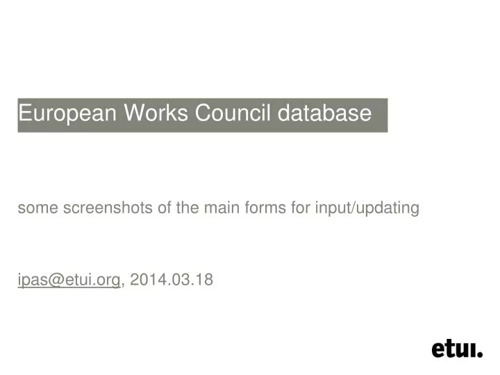 european works council database
