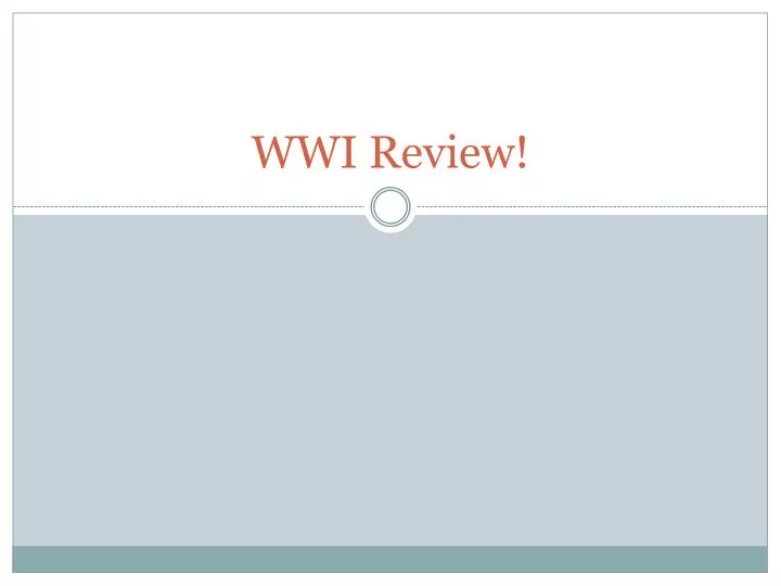 wwi review