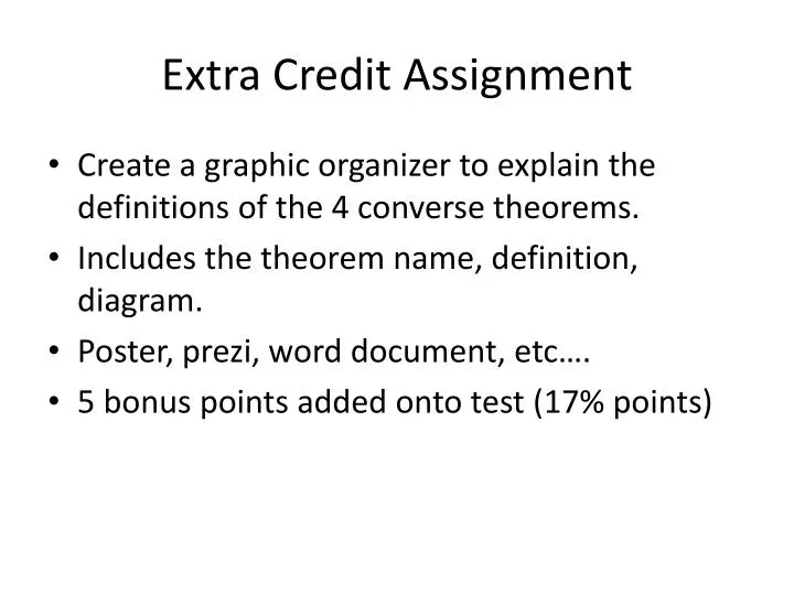 extra credit assignment