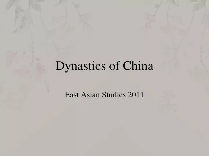 dynasties of china