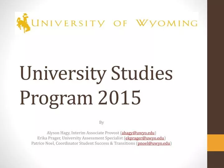 university studies program 2015