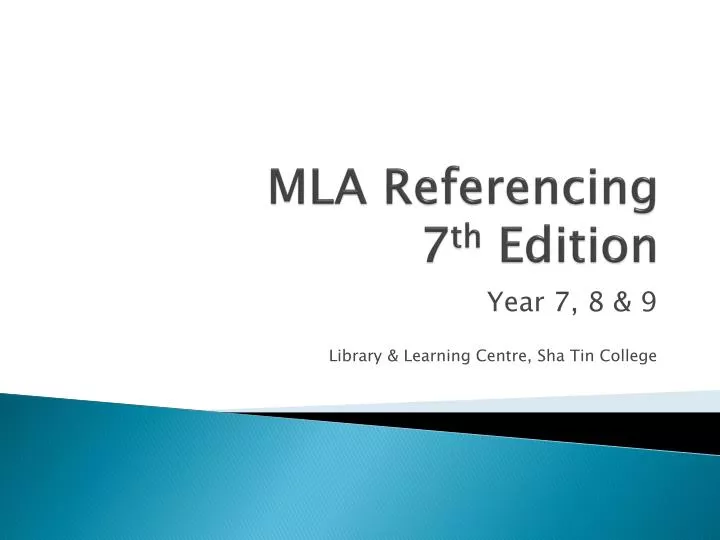 mla referencing 7 th edition