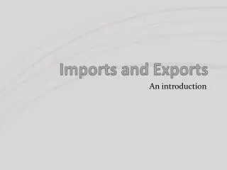 Imports and Exports