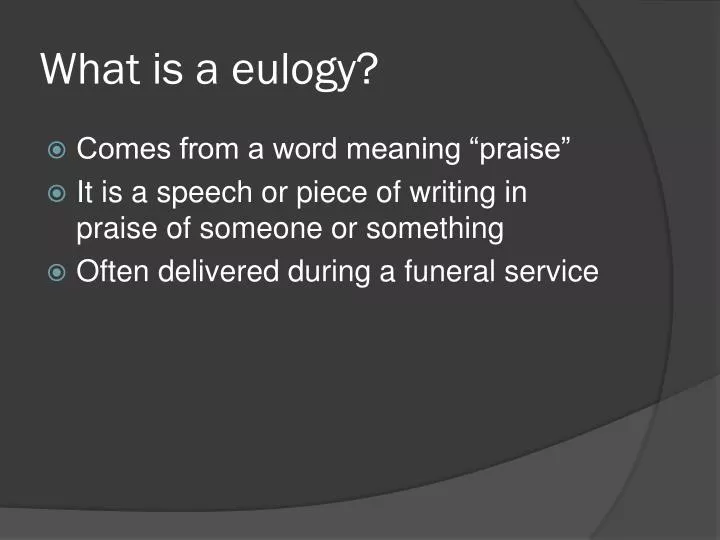 what is a eulogy