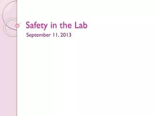 Safety in the Lab