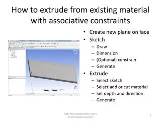 How to extrude from existing material with associative constraints