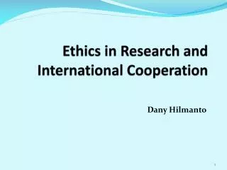 ethics in research and international cooperation