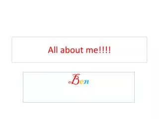 All about me!!!!