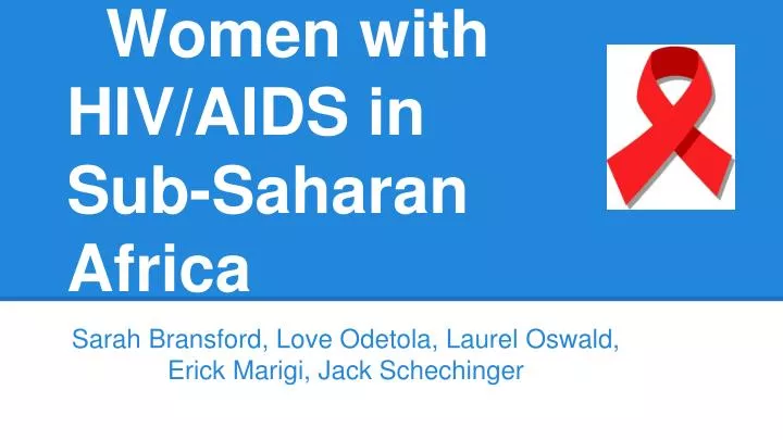 women with hiv aids in sub saharan africa