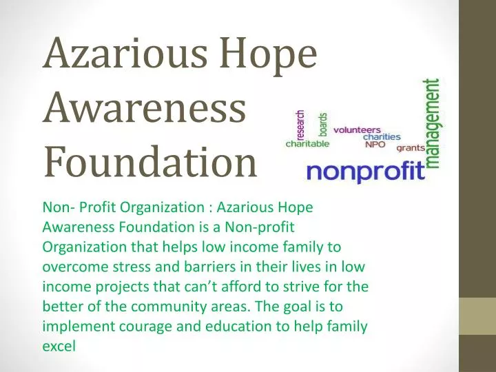 azarious hope awareness foundation