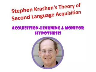 Stephen Krashen's Theory of Second Language Acquisition