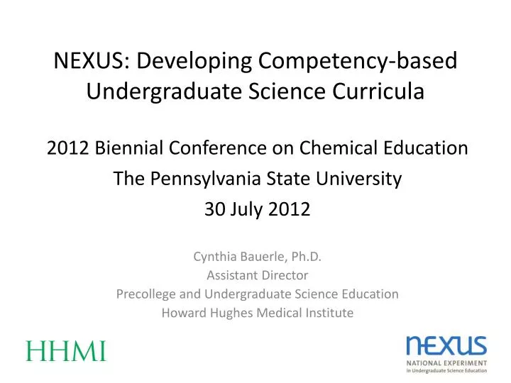 nexus developing competency based undergraduate science curricula