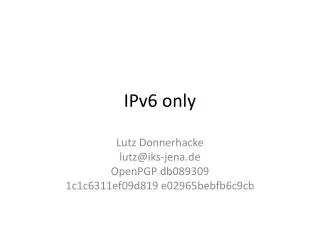 ipv6 only