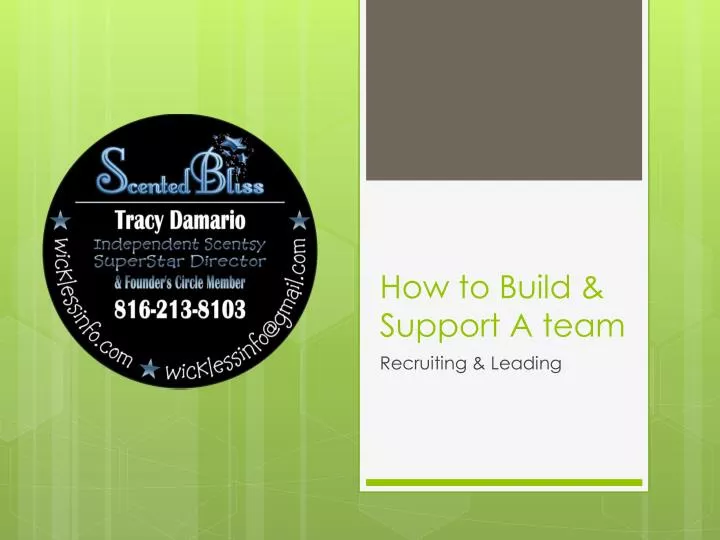 how to build support a team