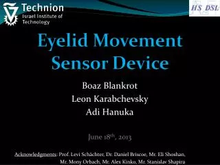 Eyelid Movement Sensor Device