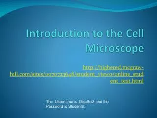 Introduction to the Cell Microscope