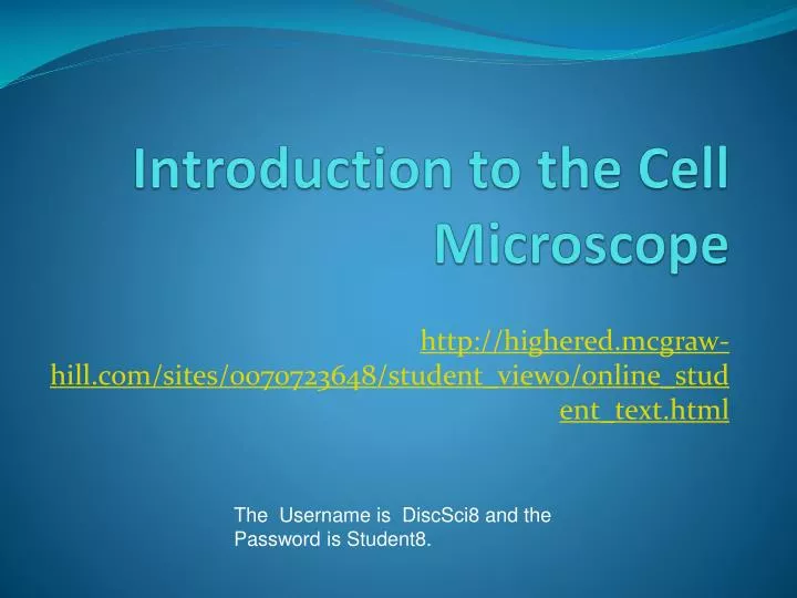 introduction to the cell microscope