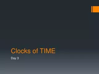 Clocks of TIME