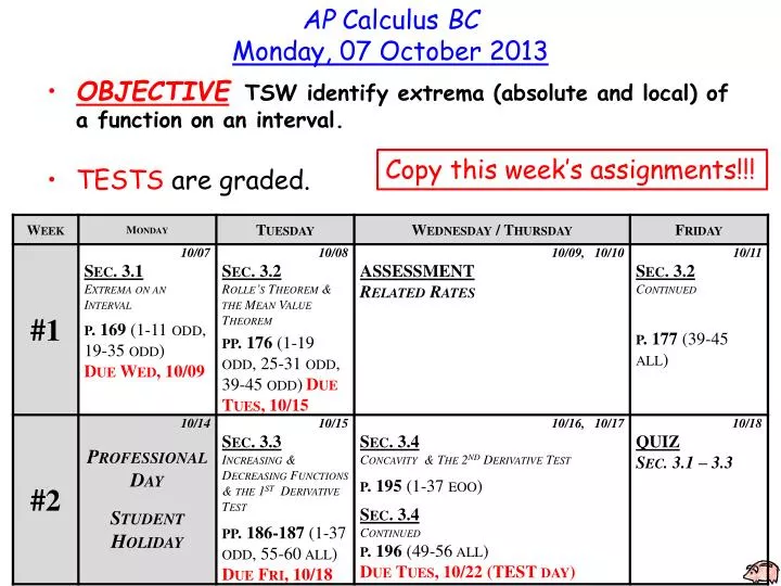 ap calculus bc monday 07 october 2013
