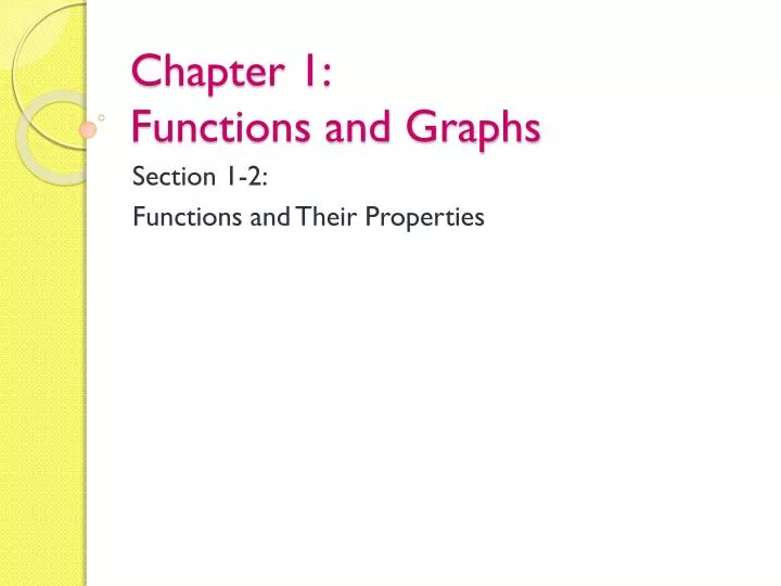 chapter 1 functions and graphs