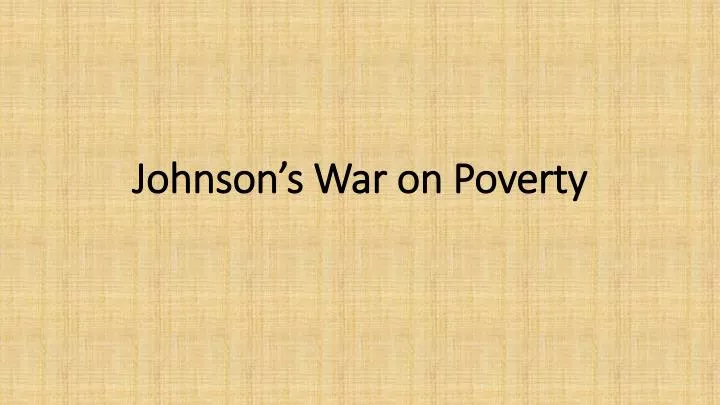johnson s war on poverty