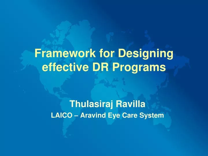 framework for designing effective dr programs