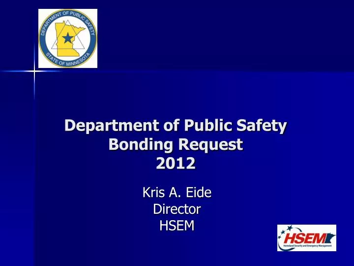 department of public safety bonding request 2012