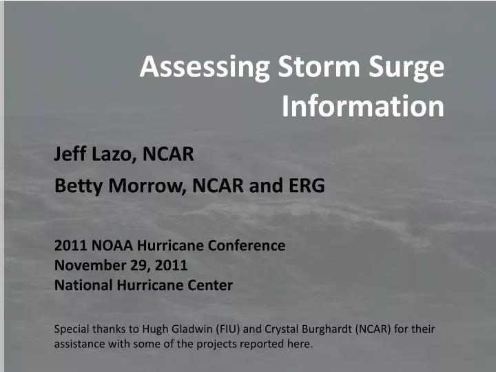 assessing storm surge information